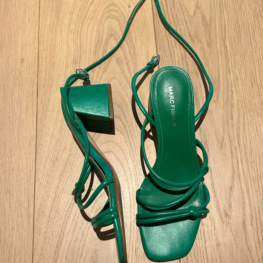 Marc Fisher Green Strappy Sandals - Picture 5 of 6